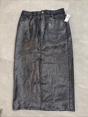 GAP Metallic Charcoal Shimmer Skirt
